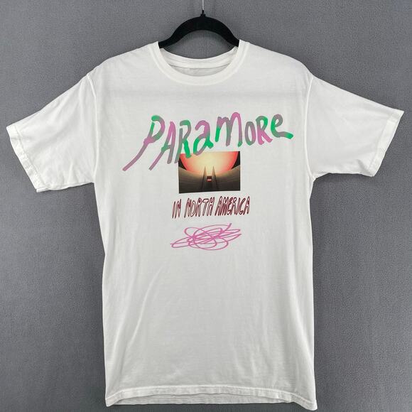 Paramore 2023 North America Tour T Shirt Band Tee S White Music - Picture 2 of 11